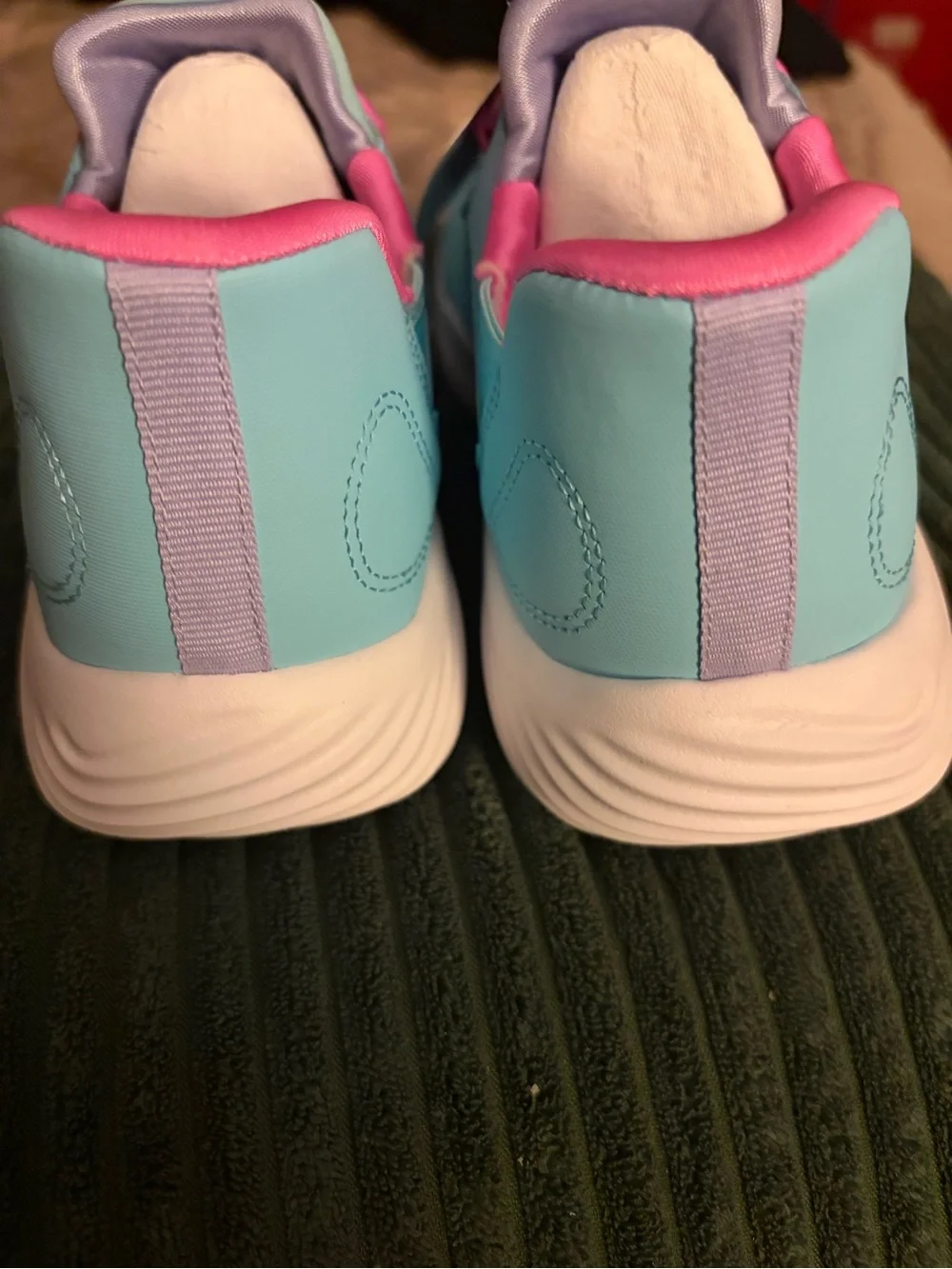 Skechers Kids Blue and Pink Hands-Free Slip-Ins, girls size 2, NEW